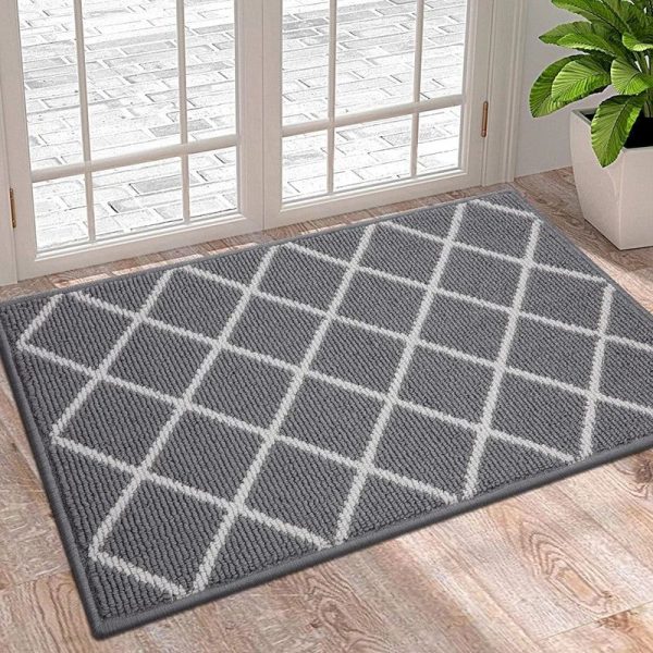 tapis d'entrée carreaux gris