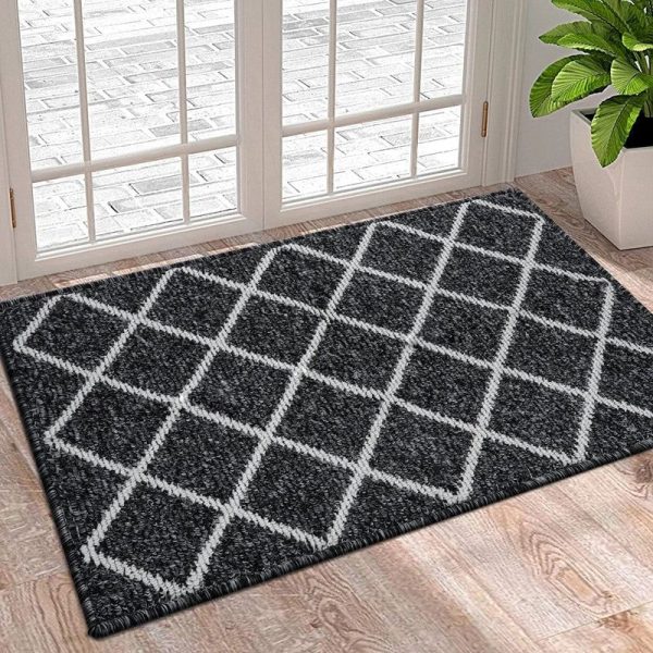 tapis d'entrée carreaux noir