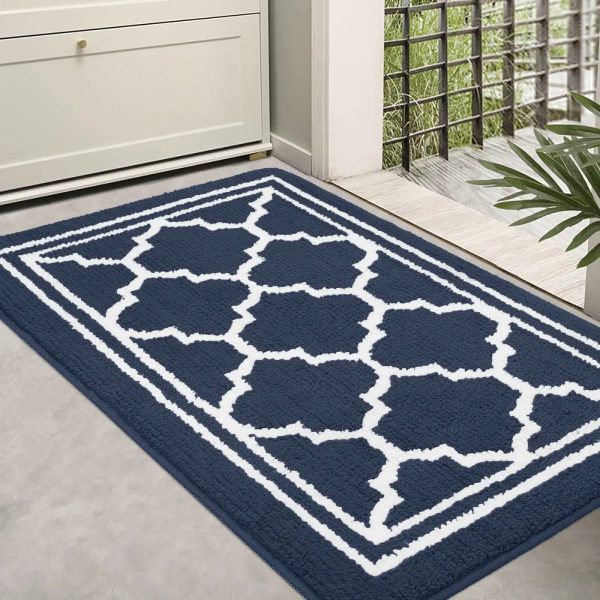 tapis d'entrée design bleu