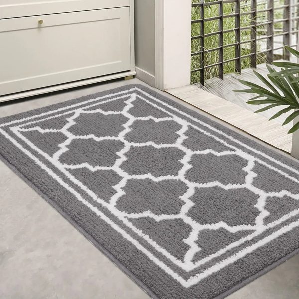 tapis d'entrée design gris