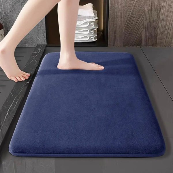 tapis de bain absorbant bleu
