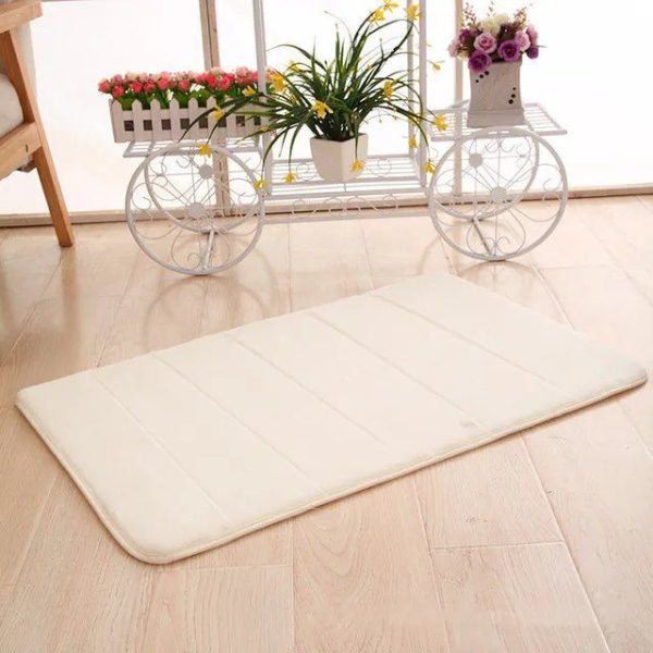 tapis de bain antidérapant blanc crème