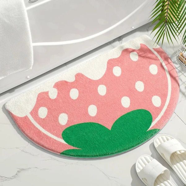 tapis de bain antidérapant fraise