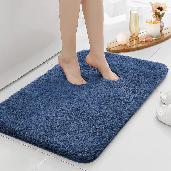 tapis de bain bleu absorbant