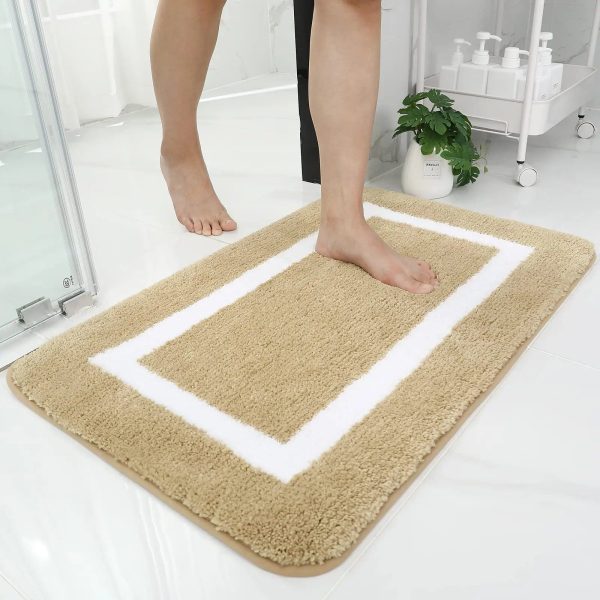 tapis de bain carré beige