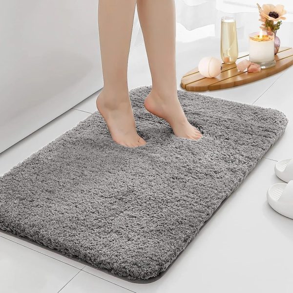 tapis de bain gris absorbant
