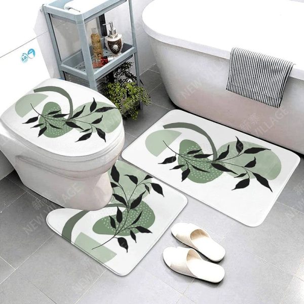 tapis de bain vert nature feuilles