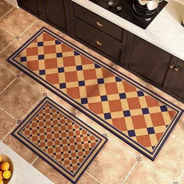tapis de cuisine carreaux colorés