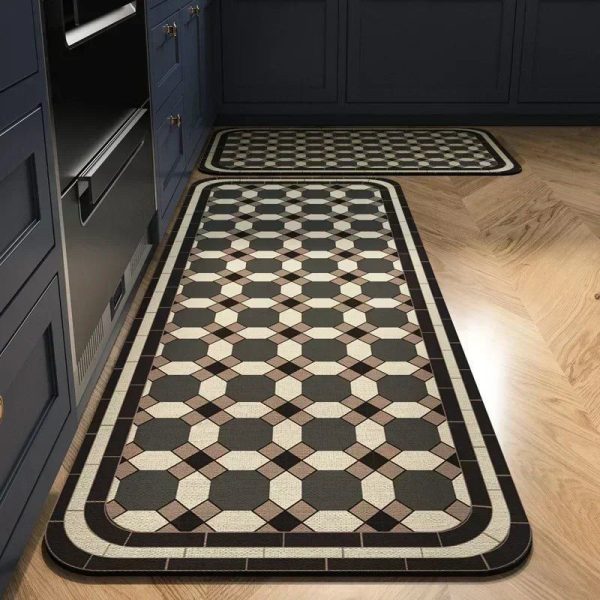 tapis de cuisine chic carreaux