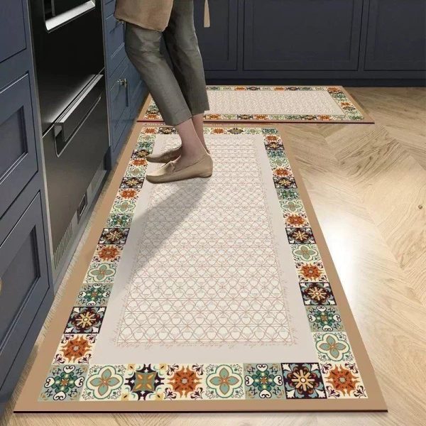 tapis de cuisine chic carreaux mosaïques