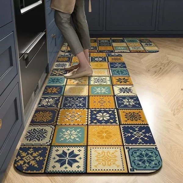 tapis de cuisine chic mosaïque