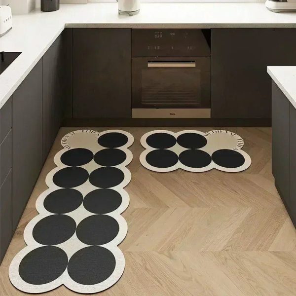 tapis de cuisine chic noir et blanc