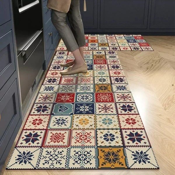 tapis de cuisine mosaïque coloré