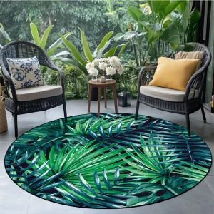 Tapis rond lavable et antidérapant